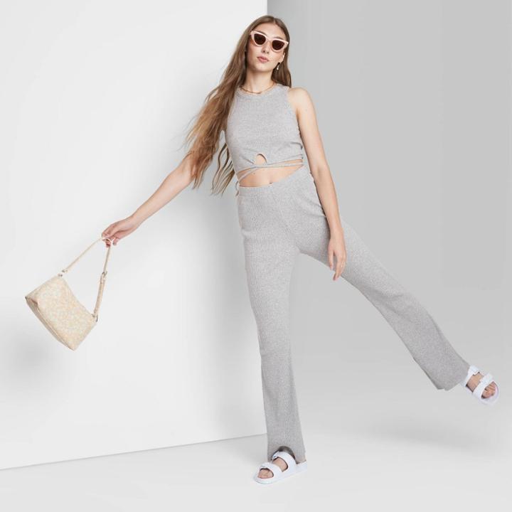 Women's Knit Flare Pants - Wild Fable Gray