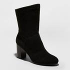 Women's Caralynn Microsuede Heeled Slouch Bootie - A New Day Black