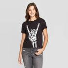Zoe+liv Petitewomen's Skeleton Bones Short Sleeve Graphic T-shirt (juniors') - Black
