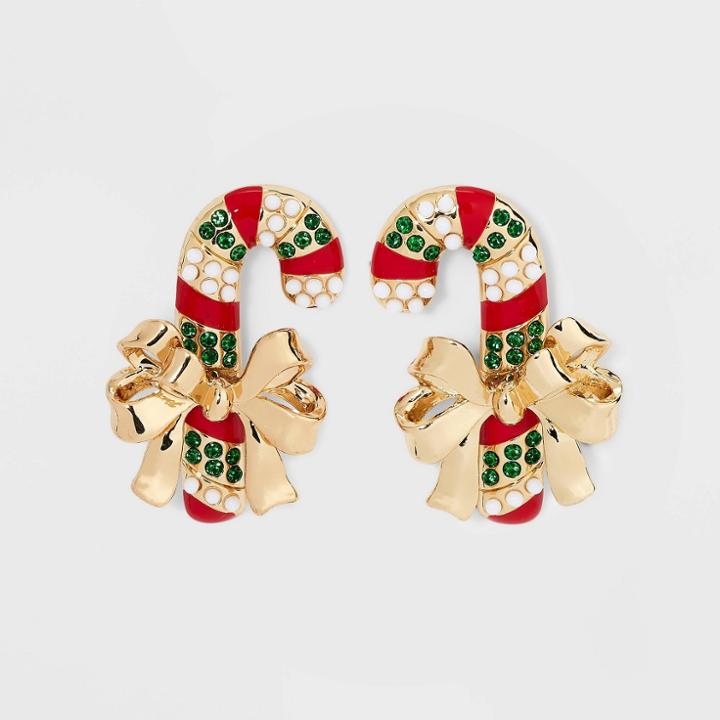 Sugarfix By Baublebar 'candy Cane Campaign' Statement Earrings - Red