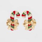Sugarfix By Baublebar 'candy Cane Campaign' Statement Earrings - Red