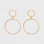 Open Work Circles With Bar Post Back Metal Hoop Earrings - A New Day Gold