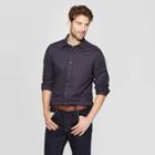 Men's Printed Slim Fit Long Sleeve Dress Button-down Shirt - Goodfellow & Co Xavier Navy M, Size: