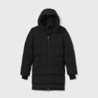 Men's Mid-length Puffer Jacket - All In Motion Black