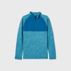 Boys' Sweater Fleece 1/4 Zip Pullover Sweatshirt - All In Motion Deep Teal