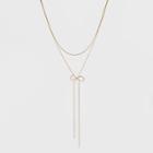 Sugarfix By Baublebar Lariat Necklace With Bow - Gold, Girl's