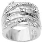 3/5 Ct. T.w. Journee Collection Round Cut Cz Pave Set Multiple Strand Ring In Brass -