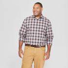 Men's Big & Tall Long Sleeve Standard Fit Northrop Poplin Button-down Shirt - Goodfellow & Co Gray
