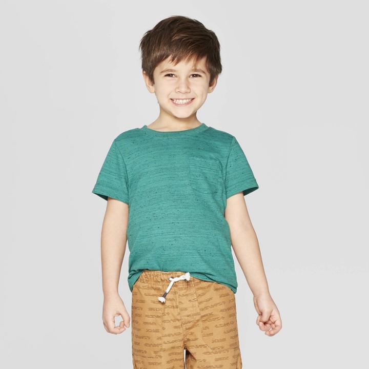 Toddler Boys' Short Sleeve Texture Pocket T-shirt - Cat & Jack Green