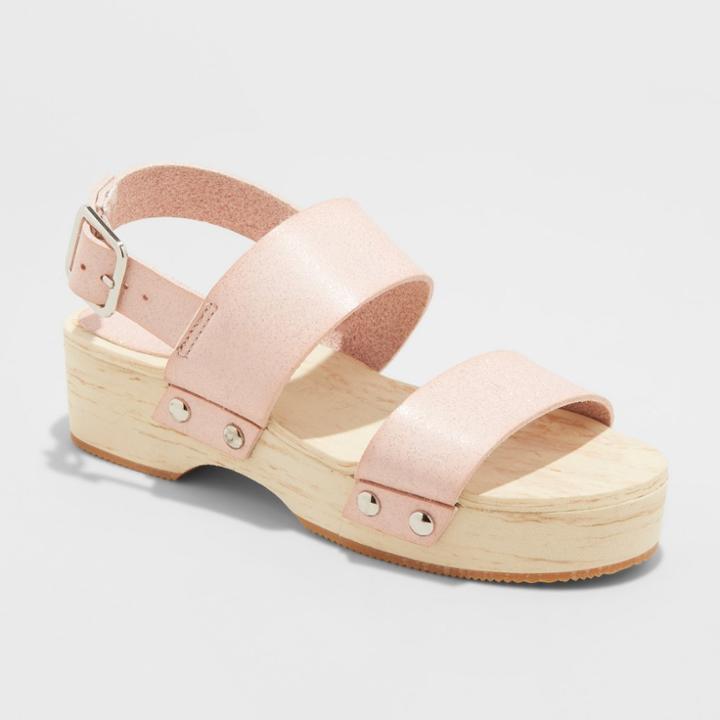 Girls' Rosalie Two Piece Wedge Sandals - Cat & Jack Blush