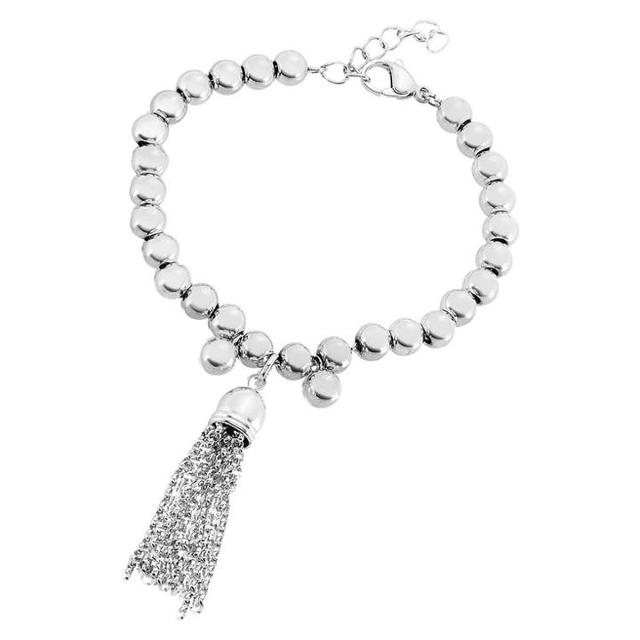 Target Women's Tassel Drop Beaded Bracelet - Silver -