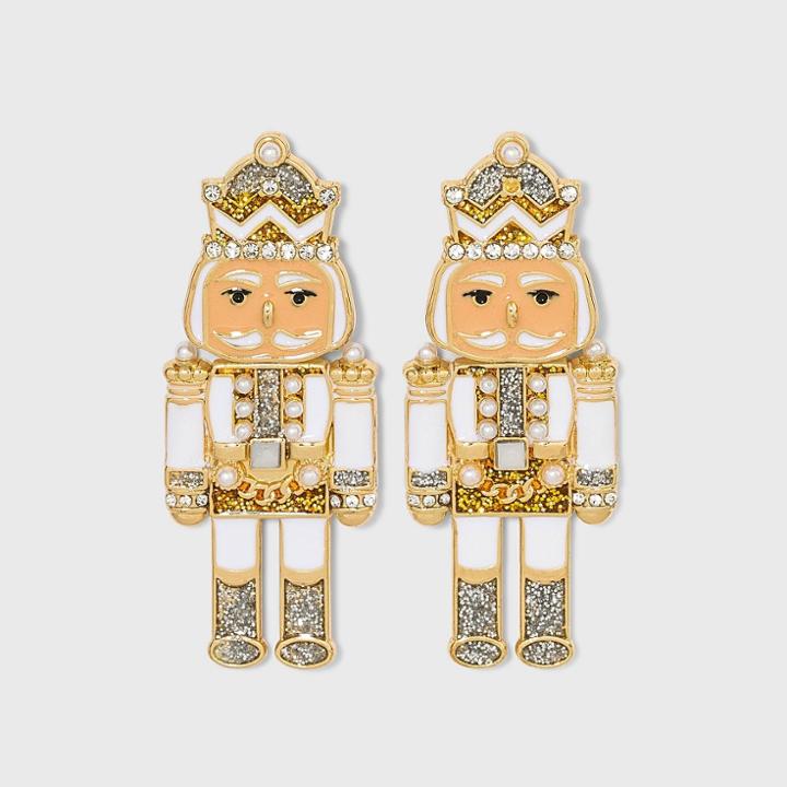 Sugarfix By Baublebar Nutcracker Drop Earrings - White/silver