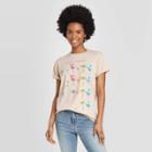 Women's Papillon Butterfly Short Sleeve Boyfriend Graphic T-shirt - Mighty Fine (juniors') - Tan Xs, Women's, Beige