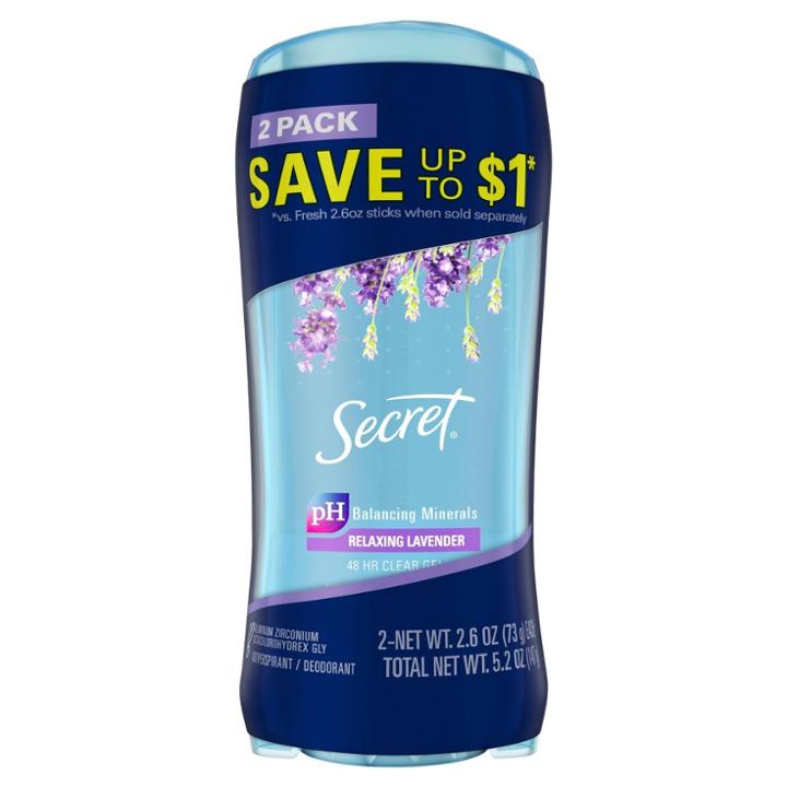 Secret Fresh Clear Gel And Deodorant For Women - Relaxing Refreshing Lavender - Twin Pack
