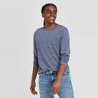 Men's Striped Athletic Fit Long Sleeve Lyndale T-shirt - Goodfellow & Co Blue