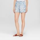 Women's Chambray Floral Shorts - Knox Rose Blue
