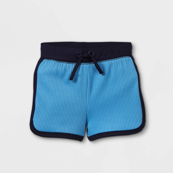 Toddler Boys' Rib Knit Swim Trunks - Cat & Jack Blue