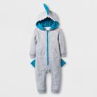 Baby Boys' Hooded Romper And Front Pocket - Cat & Jack Gray