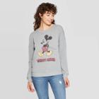 Women's Mickey Mouse Long Sleeve Sweatshirt (juniors') - Gray