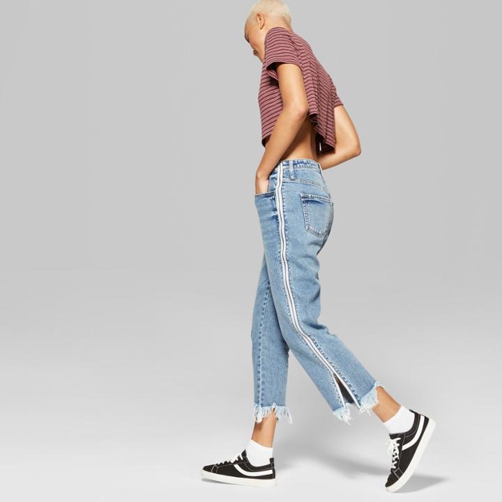 Women's High-rise Ankle Jeans With Side Zippers - Wild Fable Light Wash