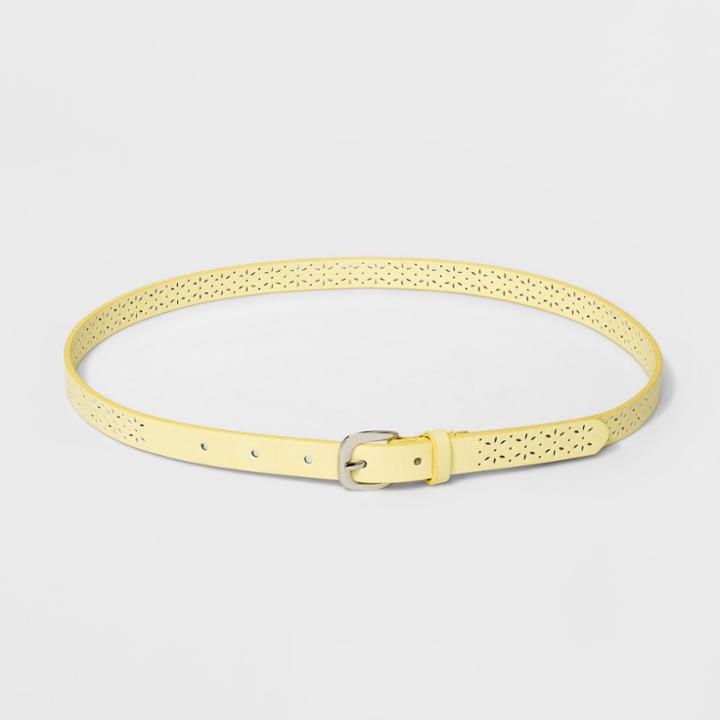 Women's Laser Cut Belt - A New Day Yellow