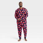 No Brand Men's Big & Tall Valentine's Day Hearts Matching Family Pajama Set - Navy