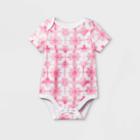 Baby Girls' Floral Tie-dye Short Sleeve Bodysuit - Cat & Jack Pink Newborn