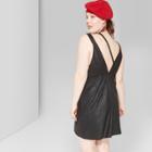 Women's Plus Size Sleeveless Faux Leather Mini Dress - Wild Fable Black
