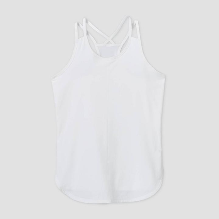 Girls' Double Layer Stretch Woven Tank Top - All In Motion White