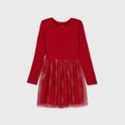 Girls' Long Sleeve Cozy Tulle Dress - Cat & Jack Red