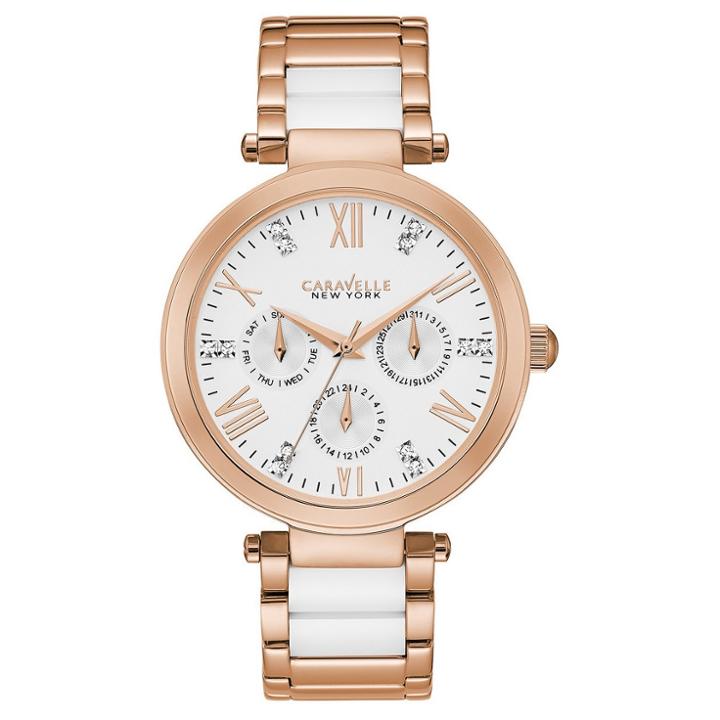 Women's Caravelle New York Analog Watch - Two Tone, White