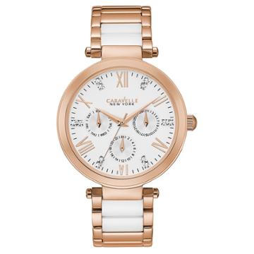 Women's Caravelle New York Analog Watch - Two Tone, White