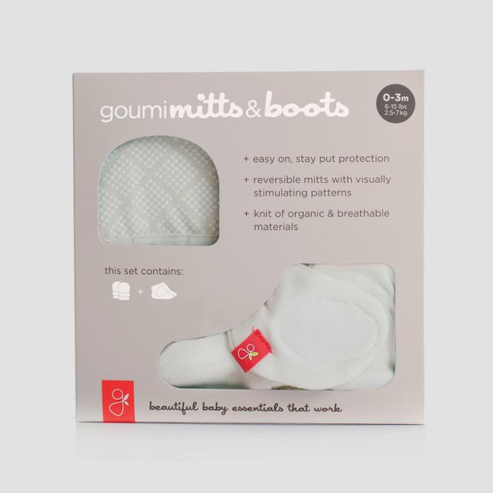 Goumikids Goumi Baby Diamond Dots Mittens & Boots - Cream 0-3m, Kids Unisex, Size: Newborn, Beige