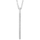 Journee Collection 1/5 Ct. T.w. Round-cut Cz Pave Set Vertical Bar Pendant Necklace In Sterling Silver - Silver