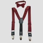 Toddler Boys' Plaid Bowtie & Suspender Set - Cat & Jack Red