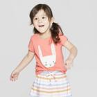 Toddler Girls' Short Sleeve 'bunny' Graphic T-shirt - Cat & Jack Peach