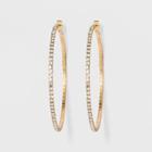 Acrylic Fuchsia Rhinestone Post Hoop Earrings - Wild Fable Clear, Bright Gold