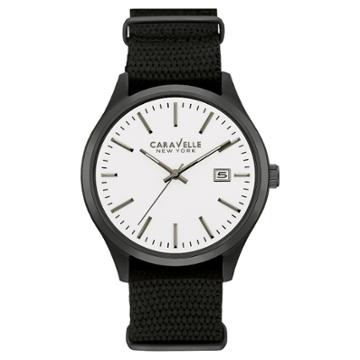 Caravelle New York By Bulova Men's Black Nylon Strap Watch