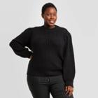 Women's Plus Size Crewneck Pullover Sweater - Who What Wear Black