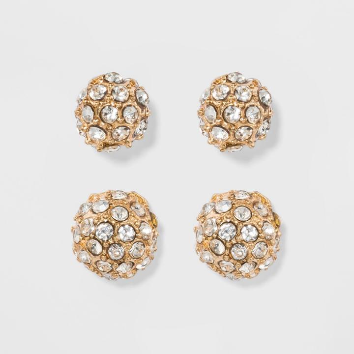 Target Women's Fashion Duo Cluster Earring - A New Day Gold, Bright Gold