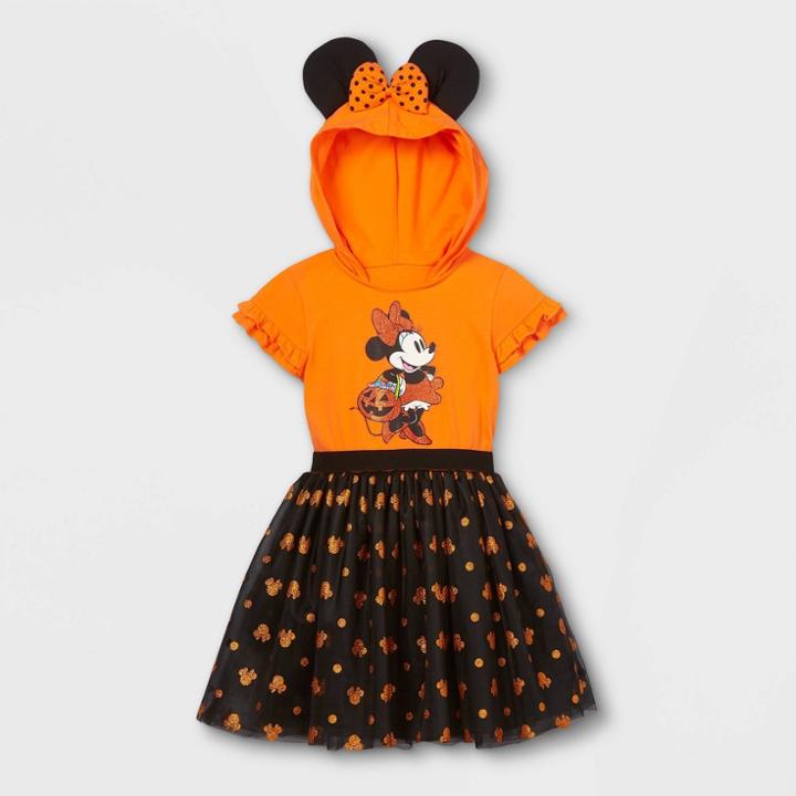 Girls' Minnie Mouse Ears A-line Dress - Orange