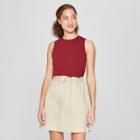 Women's Crew Neck Tank - A New Day Burgundy (red)