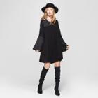 Women's Bell Long Sleeve Shift Dress - Knox Rose Black