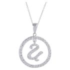 Journee Collection 2 2/5 Ct. T.w. Round-cut Cz Pave Set Initial U Pendant Necklace In Sterling Silver - Silver (18), Girl's,
