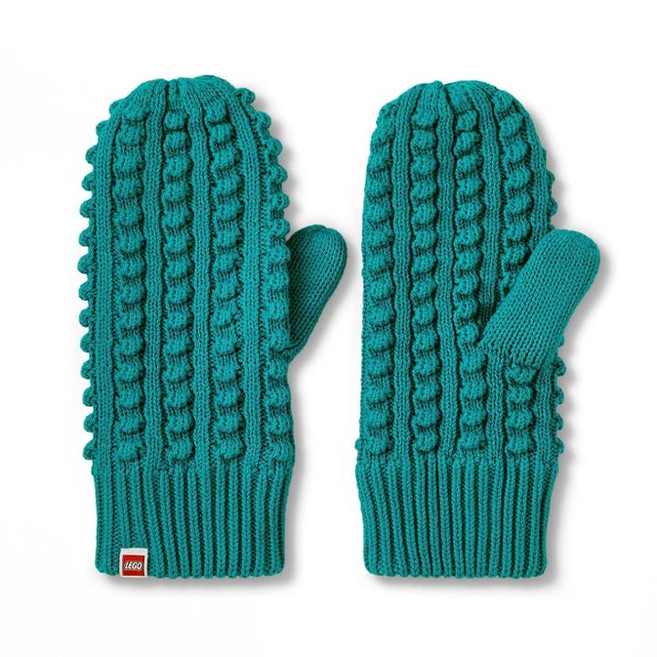 Adult Textured Sweater Knit Mittens - Lego Collection X Target Teal
