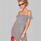 Women's Short Sleeve Solid Knit Mini Dress - Wild Fable Charcoal