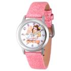 Girls' Disney Beauty And Beast Belle Stainless Steel Watch - Pink
