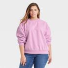 Women's Plus Size Fleece Sweatshirt - Universal Thread Purple