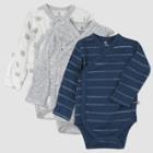 Honest Baby 3pk Dotted Stripe Side Snap Bodysuit - Newborn, One Color