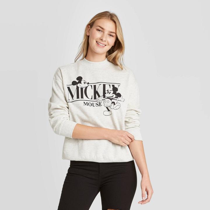 Women's Disney Mickey Mouse Halloween Graphic Sweatshirt - Gray